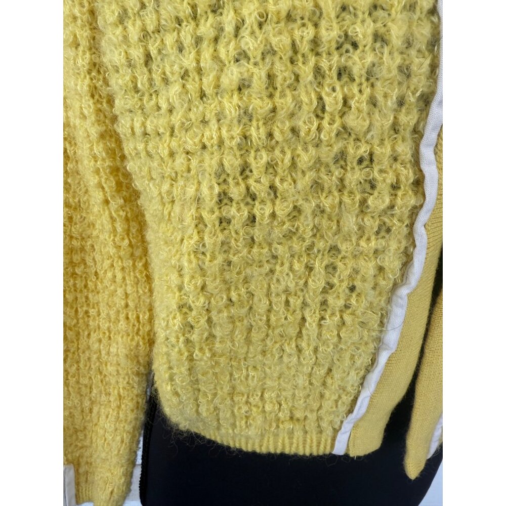 Vintage 50's Serbin Yellow Wool Womens Cardigan Sweater Yellow Siz M - Picture 12 of 14